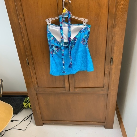 COPY - Lauren Ralph Lauren tankini halter swim top size 6 cupped shelf bra coas… - Picture 6 of 6